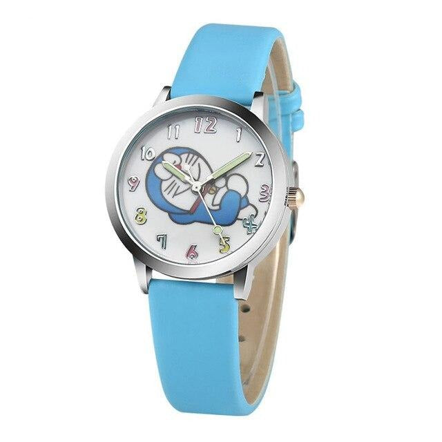 Analog Girl's Watch With Lazy Cat Dial